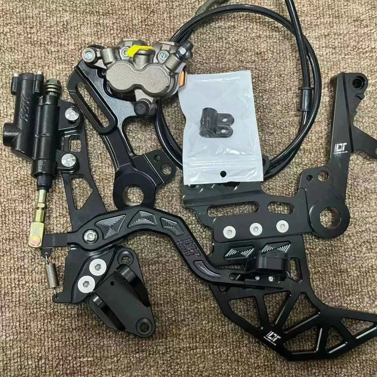 CNC Part Strengthened for Surron Ultra Bee Left Dual Caliper Bracket and Foot Pegs Brake Bracket Motorcycle Accessories