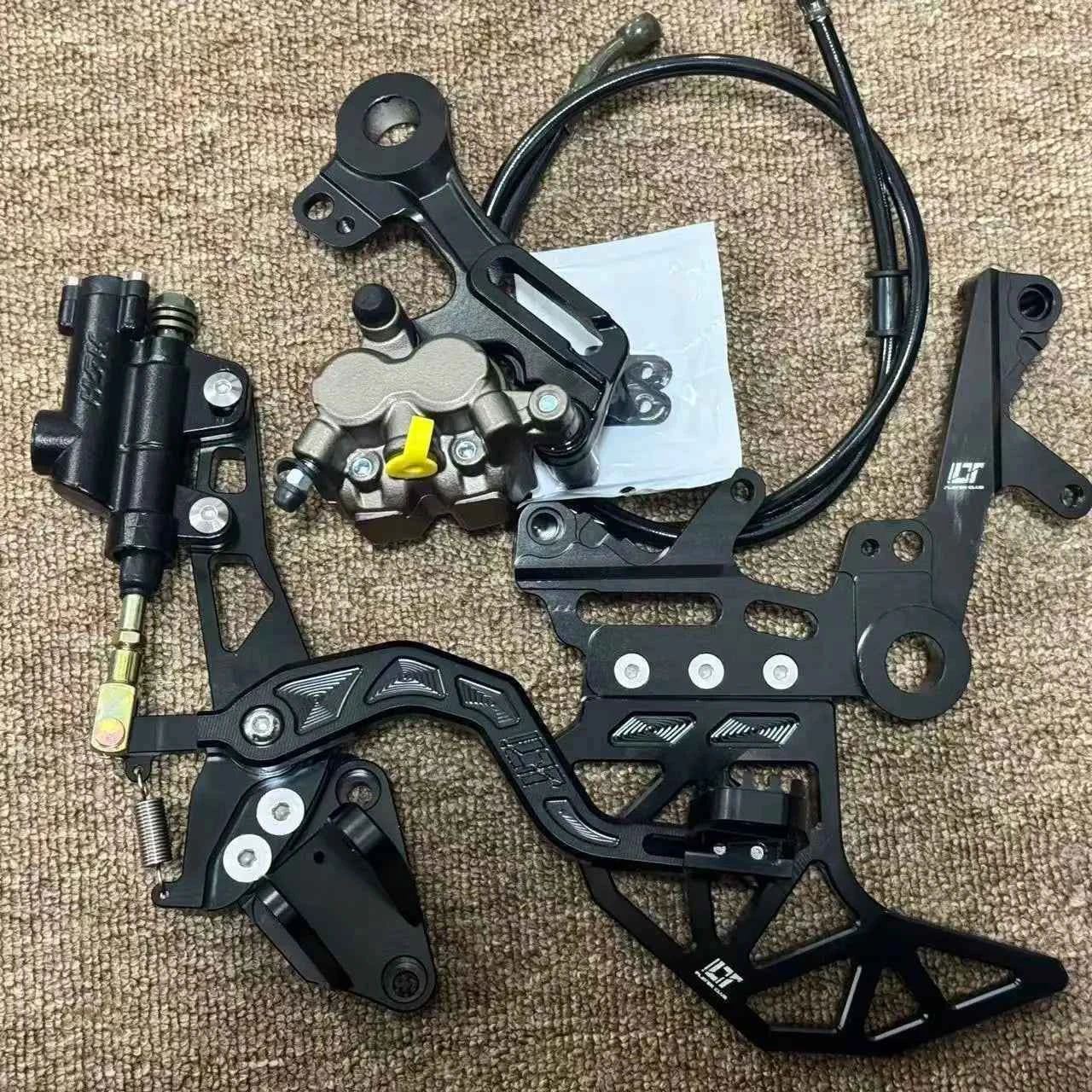 CNC Part Strengthened for Surron Ultra Bee Left Dual Caliper Bracket and Foot Pegs Brake Bracket Motorcycle Accessories