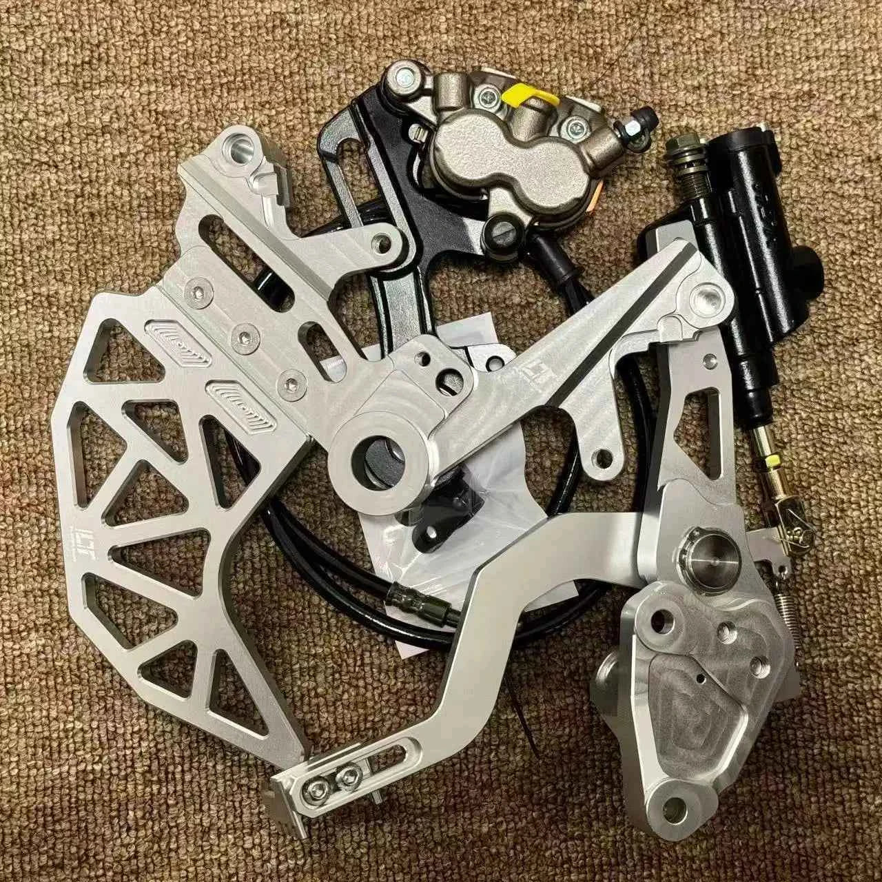 CNC Part Strengthened for Surron Ultra Bee Left Dual Caliper Bracket and Foot Pegs Brake Bracket Motorcycle Accessories