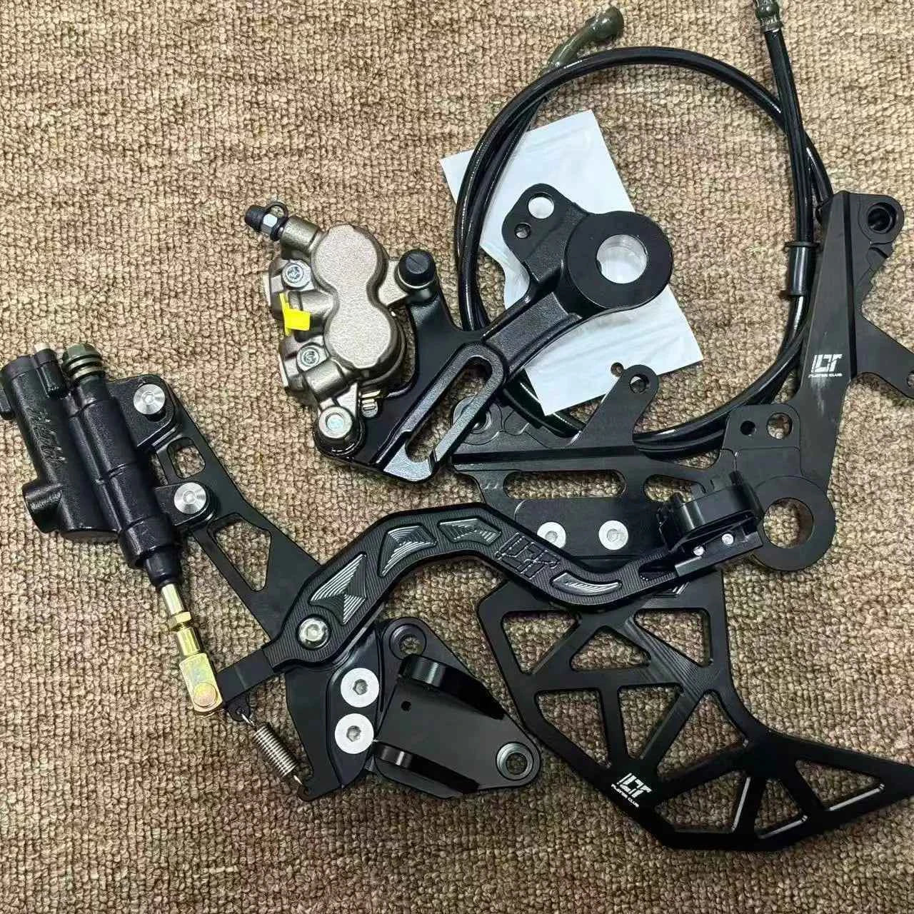 CNC Part Strengthened for Surron Ultra Bee Left Dual Caliper Bracket and Foot Pegs Brake Bracket Motorcycle Accessories