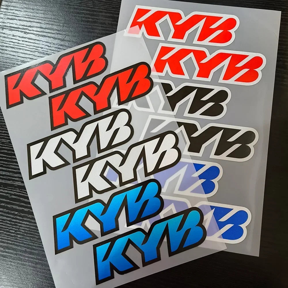 Racing Suspensions Motorcycle Stickers Kyb Fork Suspension Vinyl Decals for Yamaha Honda Suzuki Ktm Kawasaki Benelli