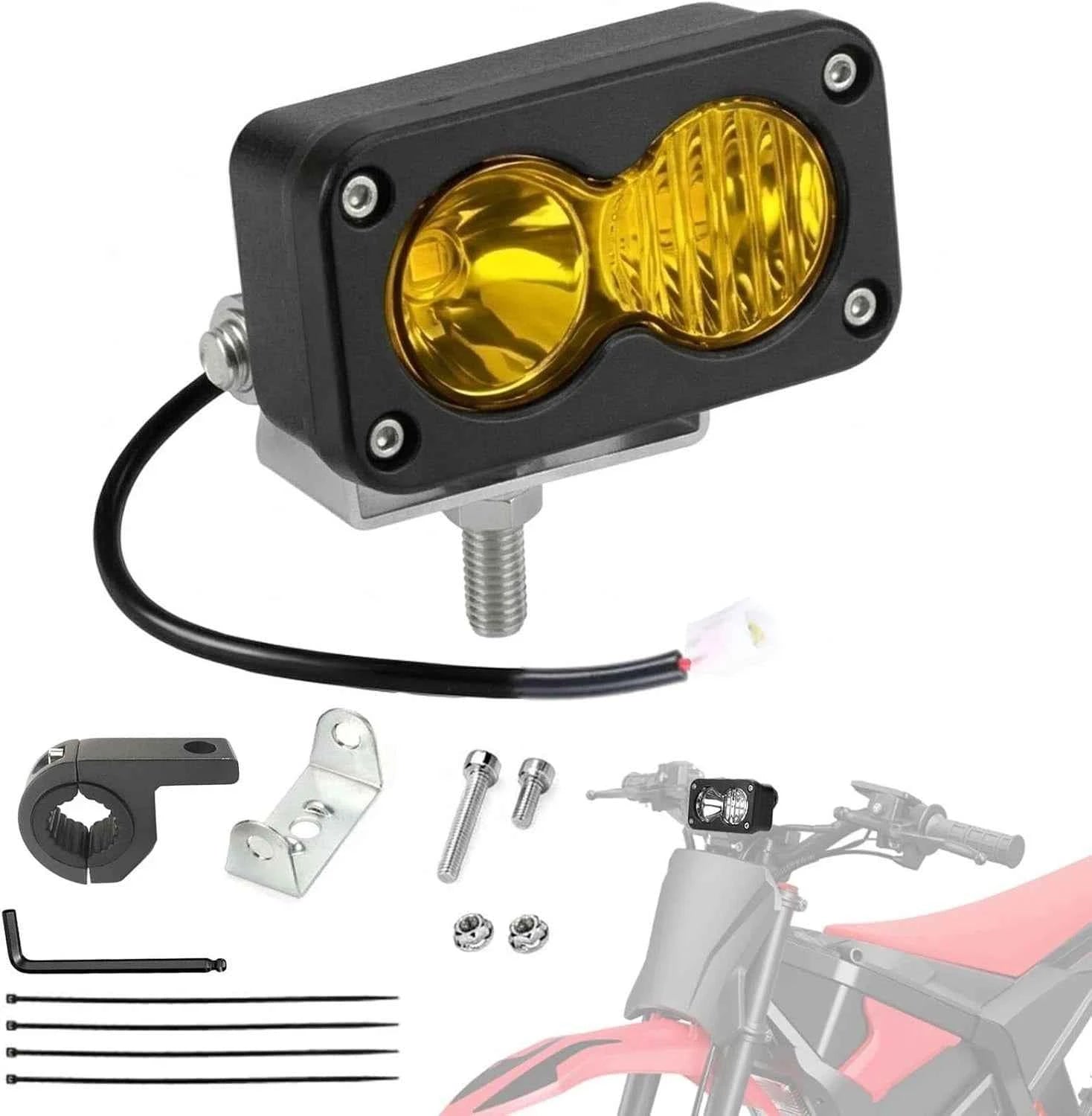 For Yozma IN 10 Plug N Play 20W LED Headlight Switch Spot Flood Pod Combo Kit Waterproof Electric Bike E-bike Scooter Accessorie